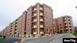 Masazır qəsəbəsində məcburi köçkünlər üçün yeni salınmış məhəllə.