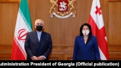 Վրաստանի նախագահ Սալոմե Զուրաբիշվիլին ընդունում է Իրանի արտգործնախարար Մոհամադ Ջավադ Զարիֆին, Թբիլիսի, 28-ը հունվարի, 2021թ․