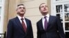 Presidents Dmitry Medvedev of Russia (R) and Serzh Sarkisian of Armenia meet outside Moscow.