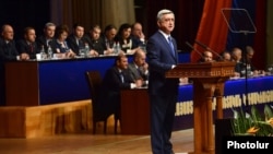 Руководство правящей Республиканской партии Армении во время съезд партии, май 2014 г․