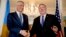 U.S. Secretary of State Mike Pompeo (right) meets with Kosovar President Hashim Thaci at the State Department in Washington on February 26.