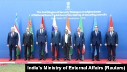 Нью-Делиде өткөн Ооганстан боюнча жыйындын катышуучулары. 10-ноябрь, 2021-жыл. Индия.