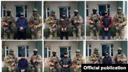 “Хизб ут-Тахрир” экстремисттик тобунун Кызыл-Кыя шаарында кармалган мүчөлөрү.