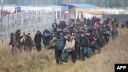 Деякі намети на білоруському кордоні поступово зникають, а мігрантам, за польською версією, дають інструкції, роздають інструменти і сльозогінний газ