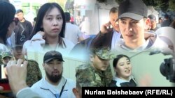  Журналисттер Айке Бейшекеева, Актилек Капаров, Азамат Ишенбеков жана Махабат Тажибек кызы. 10-октябрь, 2024-жыл. Коллаж