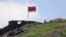 ARMINIA -- An Armenian flag flies at an Armenian border post in the Gegharkunik province, June 18, 2021.