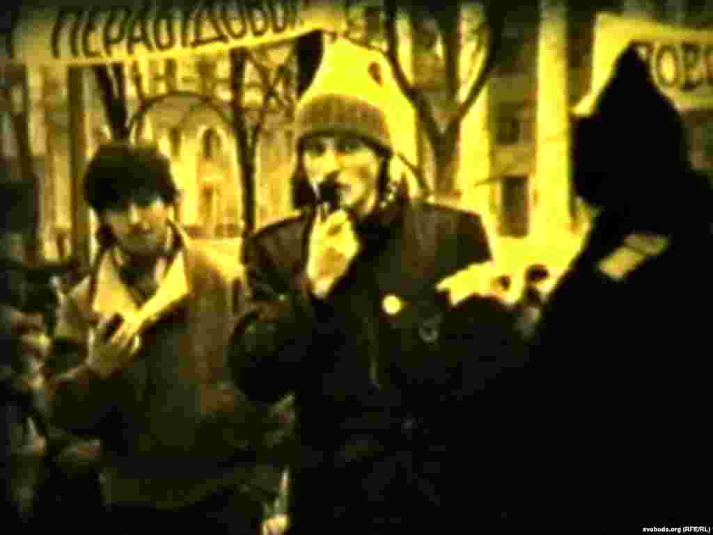 Сяржук Вітушка на мітынгу ў абарону Верхняга гораду ў Менску