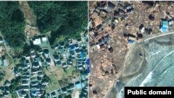 Иваки төбәгенең казага кадәр һәм аннан соң күренеше