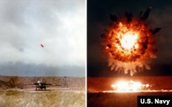 Крилата ракета UGM-109 «Томагавк», запущена з підводного човна ВМС США, вразила під час навчант літак-мішень RA-5C Vigilante на острові Сан-Клементе, Каліфорнія