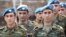 Armenia -- Soldiers of the Armenian army's special Peacekeeping Brigade, 2009