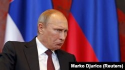 Президент Росії Володимир Путін під час візиту до Сербії. Белград, жовтень 2014 року