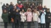 Members of the Justice For David group in front of the Banja Luka Basic Court on February 7.