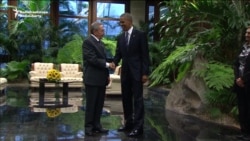 دیدار باراک اوباما با رائول کاسترو در هاوانا