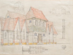Федір Кричевський. Архітектурний ескіз, начерки орнаментів. 1920–1930-і роки