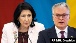 Саломе Зурабишвили и Гитанас Науседа, коллаж