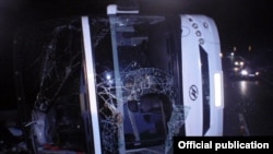 Автобус Москва-Ереван, попавший в ДТП в Тульской области, 3 ноября 2015 г.