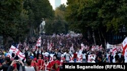 Гуьржийчоь -- «Цхааллин къоман болам» партин харжамашна хьажийна митинг, Тбилиси, 05ГIад2016