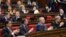 Armenia - Deputies from the ruling Republican Party applaud after the National Assembly adopts a statement on the 100th anniversary of the Armenian genocide, Yerevan, 21Apr2015.