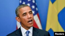 باراک اوباما می‌گوید لازم است در قضیه سوریه پیام روشنی به این کشور فرستاده شود.