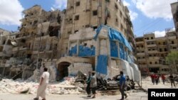 ویرانه‌های بیمارستان قدس در شهر حلب