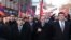 Armenia -- Former President Levon Ter-Petrosian (C) leads an opposition demonstration in Yerevan, 17Mar2011.