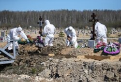 Санкт-Петербург, Колпино. Похороны человека, умершего от COVID-19