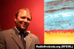 Любош Палата на виставці його фотографій з України, Прага, 3 червня 2015 року