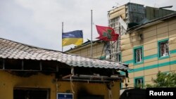 Поврежденное здание пограничников, 3 июня 2014 года