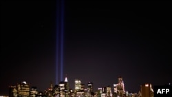 The "Tribute in Light" beams at Ground Zero in New York, which were used to great effect in Spike Lee's "25th Hour."