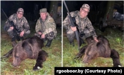 Андрэй Русановіч забіў мядзьведзя ў Барысаўскі раёне, 18 ліпеня 2025 году, фота Беларускага таварыства паляўнічых і рыбаловаў
