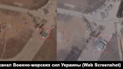 Скриншот супутникового знімку з телеграм-каналу ВМС України з наслідками удару по аеродрому «Херсонес» у Севастополі