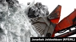 Перемещение ледников на руднике Кумтор. Архивное фото.
