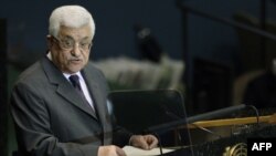 محمود عباس، به هنگام سخنرانی در مجمع عمومی سازمان ملل متحد