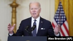 ԱՄՆ նախագահ Ջո Բայդենը հեռուստաուղերձով է հանդես գալիս Սպիտակ տնից, Վաշինգտոն, 15-ը փետրվարի, 2022թ․