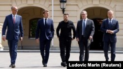 رهبران لهستان، بریتانیا، اوکراین، فرانسه و آلمان در کی‌یف