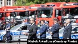 Адпраўка гуманітарнага канвою ў Беларусь з Варшавы.