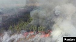 Пожар приближается к корпусам АЭС, 12 апреля 2020 года
