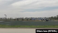 Коронавирус жұққан науқастарды емдеуге арналған госпиталь салынады деген жер. Шымкент, 16 сәуір 2020 жыл.
