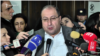 Armenia -- Hayk Alumian, a lawyer for former President Robert Kocharian, speaks to journalists in Yerevan, February 1, 2019.