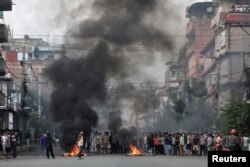 Падчас пратэстаў у Нэпале. 9 верасьня 2025