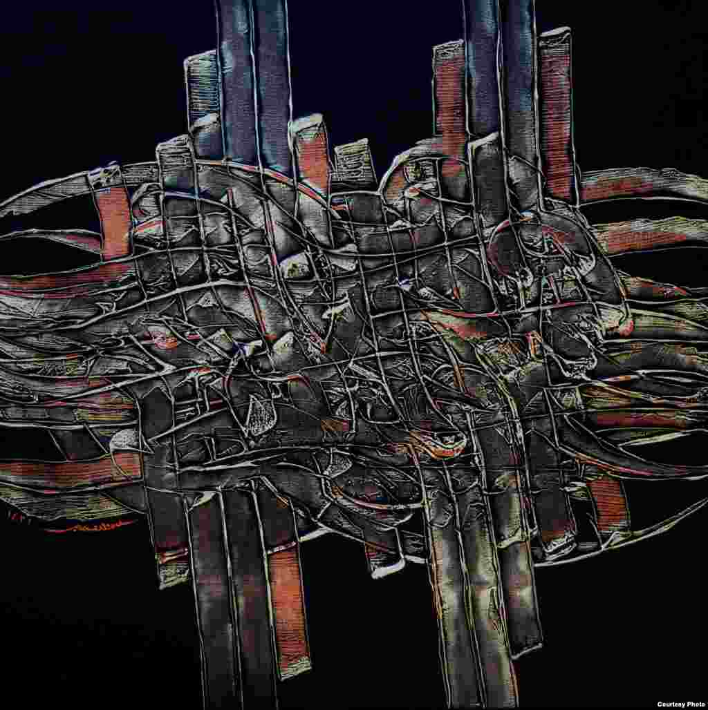 خط-نقاشی اثر محمدرضا عموزاد