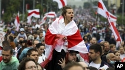 Акція протесту проти результатів президентських виборів у Мінську, Білорусь, 6 вересня 2020 року