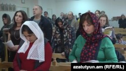 Armenia -- A prayer service in a Catholic church in Yerevan.