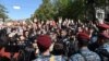 Armenia - Riot police confront opposition protesters in Yerevan, 16 April 2018.