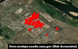 Теплові сигнатури на підприємстві «Лукойл–Волгограднефтепереработка» з супутників NASA
