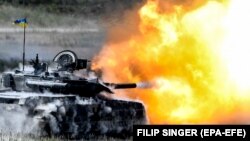 Український танк Т-84 в рамках змагань «Сильна Європа»