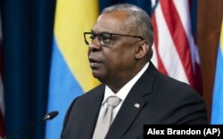 Міністр оборони США Ллойд Остін під час віртуальної зустрічі Контактної групи з питань оборони України в Пентагоні. Вашингтон, 23 травня 2022 року