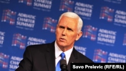 Віце-президент США Майк Пенс під час відкриття саміту Адріатичної хартії в Подгориці, Чорногорія, 2 серпня 2017 року