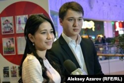 Айсаным Кастеева и Нурлан Науразбаев сыграли в фильме Акерке и ее возлюбленного Азамата. Алматы, 30 января 2017 года.