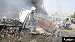 محل انفجار در دمشق- ۲۱ اردیبهشت